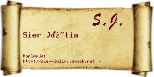 Sier Júlia névjegykártya
