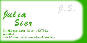 julia sier business card